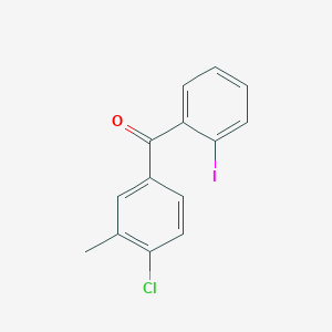 molecular formula C14H10ClIO B3023699 4-Chloro-2'-iodo-3-methylbenzophenone CAS No. 951891-18-2