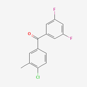 molecular formula C14H9ClF2O B3023702 4-Chloro-3',5'-difluoro-3-methylbenzophenone CAS No. 951891-32-0