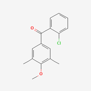 molecular formula C16H15ClO2 B3023706 2-Chloro-3',5'-dimethyl-4'-methoxybenzophenone CAS No. 951884-41-6
