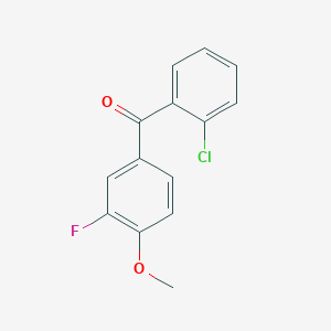molecular formula C14H10ClFO2 B3023709 2-Chloro-3'-fluoro-4'-methoxybenzophenone CAS No. 951885-94-2