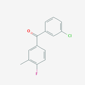 molecular formula C14H10ClFO B3023716 3-Chloro-4'-fluoro-3'-methylbenzophenone CAS No. 951886-54-7