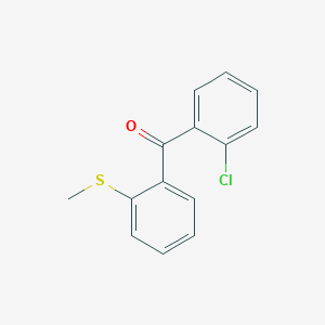 molecular formula C14H11ClOS B3023719 2-Chloro-2'-(thiomethyl)benzophenone CAS No. 951887-97-1