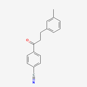 molecular formula C17H15NO B3023732 4'-Cyano-3-(3-methylphenyl)propiophenone CAS No. 898790-47-1