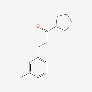 molecular formula C15H20O B3023739 Cyclopentyl 2-(3-methylphenyl)ethyl ketone CAS No. 898768-36-0