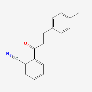 molecular formula C17H15NO B3023740 2'-Cyano-3-(4-methylphenyl)propiophenone CAS No. 898768-53-1