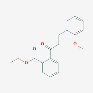 molecular formula C19H20O4 B3023747 2'-Carboethoxy-3-(2-methoxyphenyl)propiophenone CAS No. 898769-75-0