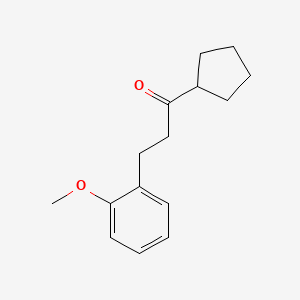 molecular formula C15H20O2 B3023753 环戊基 2-(2-甲氧基苯基)乙基酮 CAS No. 898774-31-7