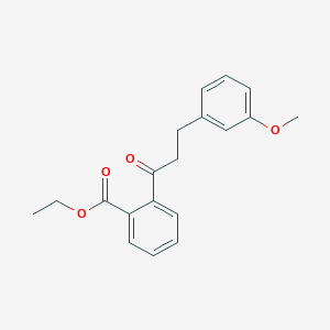 molecular formula C19H20O4 B3023756 2'-甲氧基羰基-3-(3-甲氧基苯基)丙基苯甲酮 CAS No. 898774-54-4