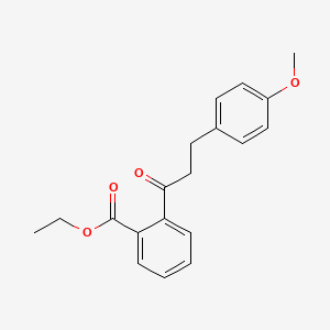 molecular formula C19H20O4 B3023762 2'-Carboethoxy-3-(4-methoxyphenyl)propiophenone CAS No. 898775-62-7
