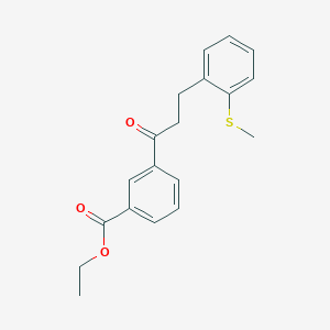 3'-Carboethoxy-3-(2-thiomethylphenyl)propiophenone