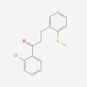 molecular formula C16H15ClOS B3023778 2'-Chloro-3-(2-thiomethylphenyl)propiophenone CAS No. 898780-16-0