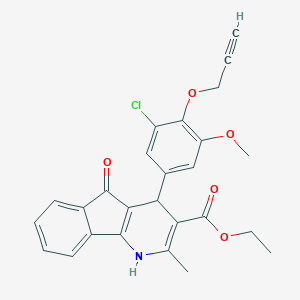 molecular formula C26H22ClNO5 B302378 ethyl 4-[3-chloro-5-methoxy-4-(prop-2-ynyloxy)phenyl]-2-methyl-5-oxo-4,5-dihydro-1H-indeno[1,2-b]pyridine-3-carboxylate 