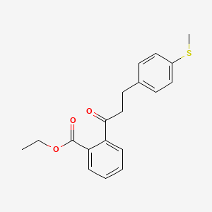 molecular formula C19H20O3S B3023781 2'-Carboethoxy-3-(4-thiomethylphenyl)propiophenone CAS No. 898780-93-3