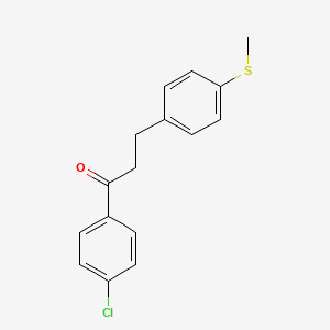 molecular formula C16H15ClOS B3023785 4'-氯-3-(4-硫代甲基苯基)丙基苯甲酮 CAS No. 898781-12-9