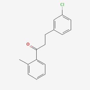 molecular formula C16H15ClO B3023787 3-(3-Chlorophenyl)-2'-methylpropiophenone CAS No. 898762-12-4