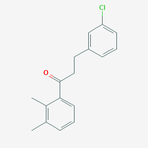 molecular formula C17H17ClO B3023798 3-(3-Chlorophenyl)-2',3'-dimethylpropiophenone CAS No. 898787-01-4