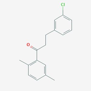 molecular formula C17H17ClO B3023799 3-(3-Chlorophenyl)-2',5'-dimethylpropiophenone CAS No. 898787-07-0