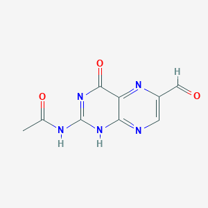 molecular formula C9H7N5O3 B030238 2-乙酰氨基-4-羟基-6-甲酰蝶呤 CAS No. 29769-49-1