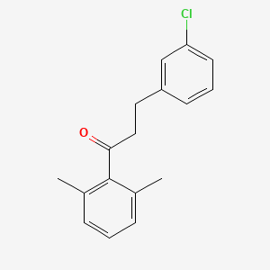 molecular formula C17H17ClO B3023800 3-(3-Chlorophenyl)-2',6'-dimethylpropiophenone CAS No. 898787-10-5
