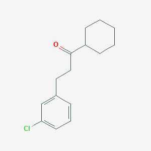 molecular formula C15H19ClO B3023809 2-(3-Chlorophenyl)ethyl cyclohexyl ketone CAS No. 898787-56-9