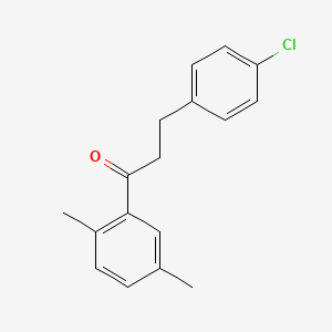 molecular formula C17H17ClO B3023823 3-(4-Chlorophenyl)-2',5'-dimethylpropiophenone CAS No. 898788-00-6
