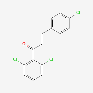 molecular formula C15H11Cl3O B3023834 3-(4-Chlorophenyl)-2',6'-dichloropropiophenone CAS No. 898788-53-9