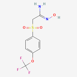 molecular formula C9H9F3N2O4S B3023846 2-(Hydroxyimino)-1-{[4-(trifluoromethoxy)phenyl]sulfonyl}eth-2-ylamine CAS No. 884504-68-1