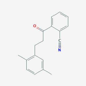 molecular formula C18H17NO B3023848 2'-Cyano-3-(2,5-dimethylphenyl)propiophenone CAS No. 898794-86-0