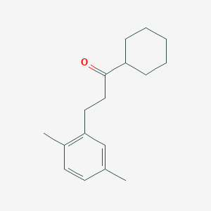 molecular formula C17H24O B3023859 Cyclohexyl 2-(2,5-dimethylphenyl)ethyl ketone CAS No. 898754-22-8