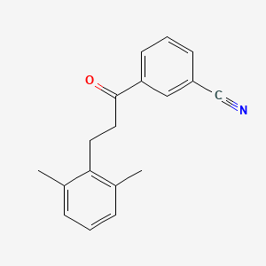 molecular formula C18H17NO B3023861 3'-氰基-3-(2,6-二甲基苯基)丙基苯甲酮 CAS No. 898754-43-3