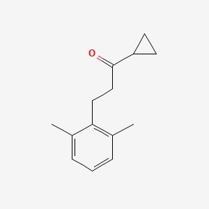 molecular formula C14H18O B3023868 Cyclopropyl 2-(2,6-dimethylphenyl)ethyl ketone CAS No. 898755-40-3