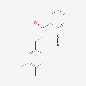 molecular formula C18H17NO B3023871 2'-氰基-3-(3,4-二甲苯基)丙酮 CAS No. 898755-71-0