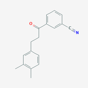 molecular formula C18H17NO B3023872 3'-Cyano-3-(3,4-dimethylphenyl)propiophenone CAS No. 898755-73-2