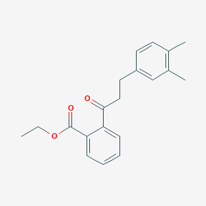 molecular formula C20H22O3 B3023874 2'-Carboethoxy-3-(3,4-dimethylphenyl)propiophenone CAS No. 898778-99-9