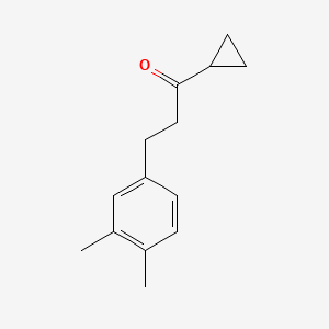 molecular formula C14H18O B3023880 Cyclopropyl 2-(3,4-dimethylphenyl)ethyl ketone CAS No. 898779-95-8