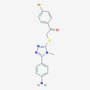 molecular formula C17H15BrN4OS B302389 2-{[5-(4-aminophenyl)-4-methyl-4H-1,2,4-triazol-3-yl]sulfanyl}-1-(4-bromophenyl)ethanone 