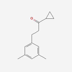 molecular formula C14H18O B3023894 Cyclopropyl 2-(3,5-dimethylphenyl)ethyl ketone CAS No. 898781-25-4