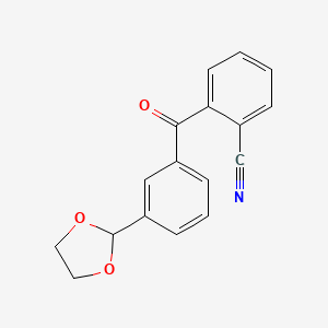 2-Cyano-3'-(1,3-dioxolan-2-YL)benzophenone