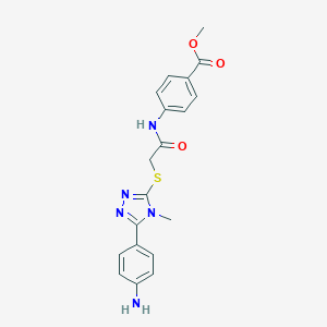 molecular formula C19H19N5O3S B302390 Methyl 4-[[2-[[5-(4-aminophenyl)-4-methyl-1,2,4-triazol-3-yl]sulfanyl]acetyl]amino]benzoate CAS No. 6467-13-6