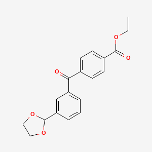 molecular formula C19H18O5 B3023900 4'-Carboethoxy-3-(1,3-dioxolan-2-yl)benzophenone CAS No. 898779-06-1