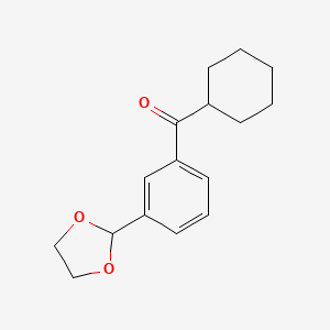 Cyclohexyl 3-(1,3-dioxolan-2-YL)phenyl ketone