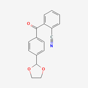 molecular formula C17H13NO3 B3023904 2-Cyano-4'-(1,3-dioxolan-2-YL)benzophenone CAS No. 898759-92-7