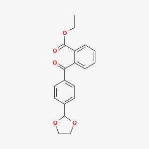 molecular formula C19H18O5 B3023908 2-Carboethoxy-4'-(1,3-dioxolan-2-YL)benzophenone CAS No. 898759-97-2