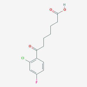 molecular formula C13H14ClFO3 B3023925 7-(2-Chloro-4-fluorophenyl)-7-oxoheptanoic acid CAS No. 951889-47-7