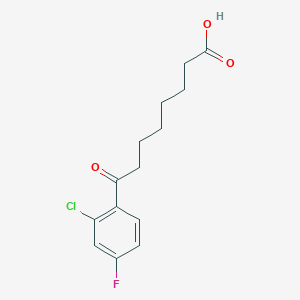 molecular formula C14H16ClFO3 B3023927 8-(2-Chloro-4-fluorophenyl)-8-oxooctanoic acid CAS No. 951889-50-2