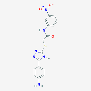 molecular formula C17H16N6O3S B302393 2-{[5-(4-aminophenyl)-4-methyl-4H-1,2,4-triazol-3-yl]sulfanyl}-N-{3-nitrophenyl}acetamide 