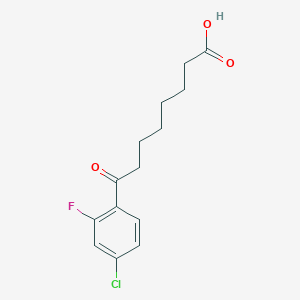 molecular formula C14H16ClFO3 B3023931 8-(4-Chloro-2-fluorophenyl)-8-oxooctanoic acid CAS No. 951889-65-9