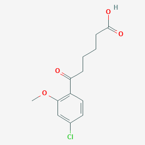 molecular formula C13H15ClO4 B3023932 6-(4-Chloro-2-methoxyphenyl)-6-oxohexanoic acid CAS No. 951889-71-7