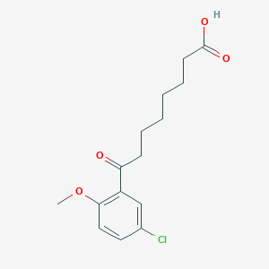 molecular formula C15H19ClO4 B3023936 8-(5-Chloro-2-methoxyphenyl)-8-oxooctanoic acid CAS No. 951889-86-4