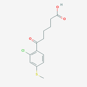 molecular formula C13H15ClO3S B3023939 6-[2-氯-4-(甲硫基)苯基]-6-氧己酸 CAS No. 951889-94-4